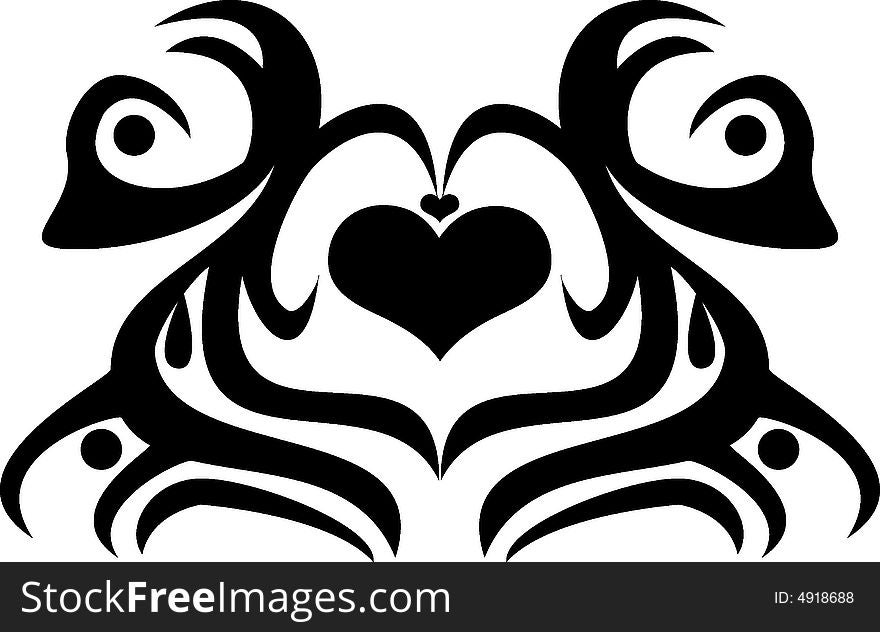 Abstract vector illustration of a tribal tattoo