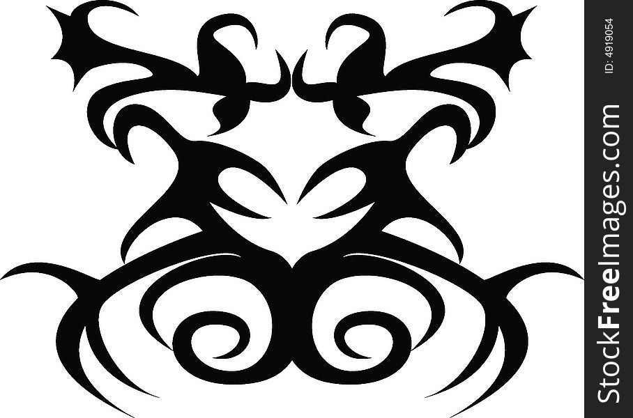 Abstract illustration of a tribal design. Abstract illustration of a tribal design