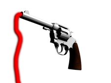 The Gun With Blood Royalty Free Stock Photography