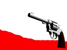 The Gun With Blood Stock Image