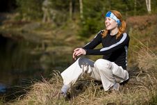 Active Woman At The Lake Stock Photos