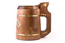 Wooden Made Beer Mug. Royalty Free Stock Image