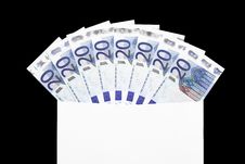 Money Gift In Envelope, 20 Euro Notes Royalty Free Stock Image
