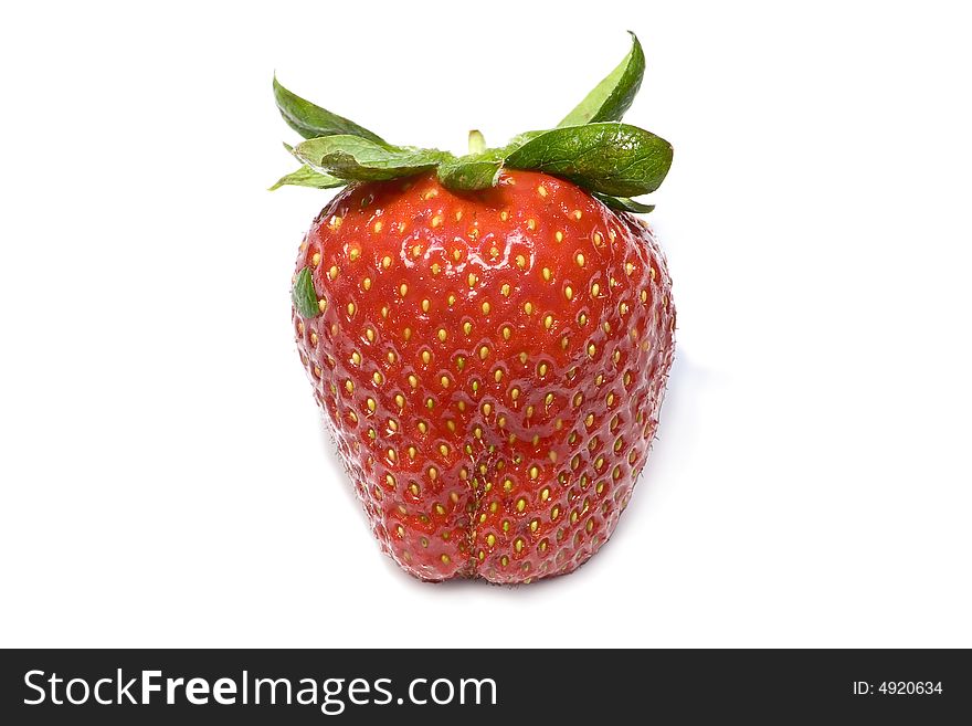 Isolated fruit - strawberry isolated on white. Isolated fruit - strawberry isolated on white