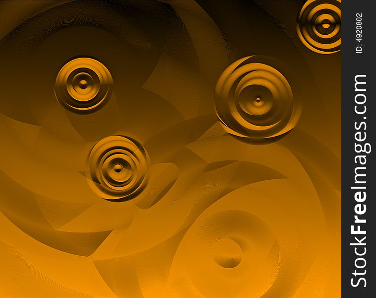 A computer generated golden abstract fractal. A computer generated golden abstract fractal.