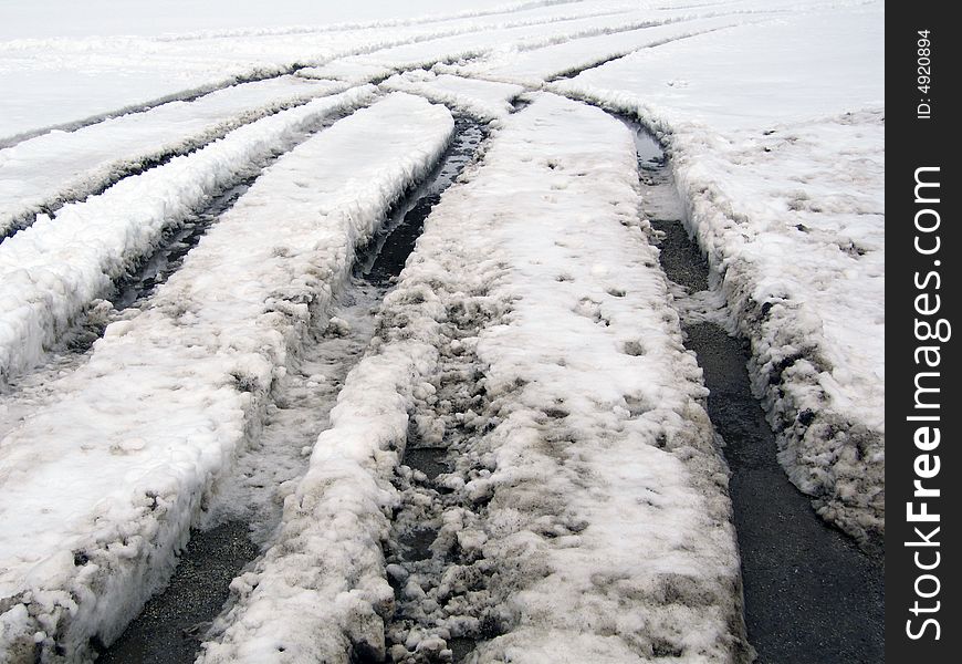 A street covered with snow