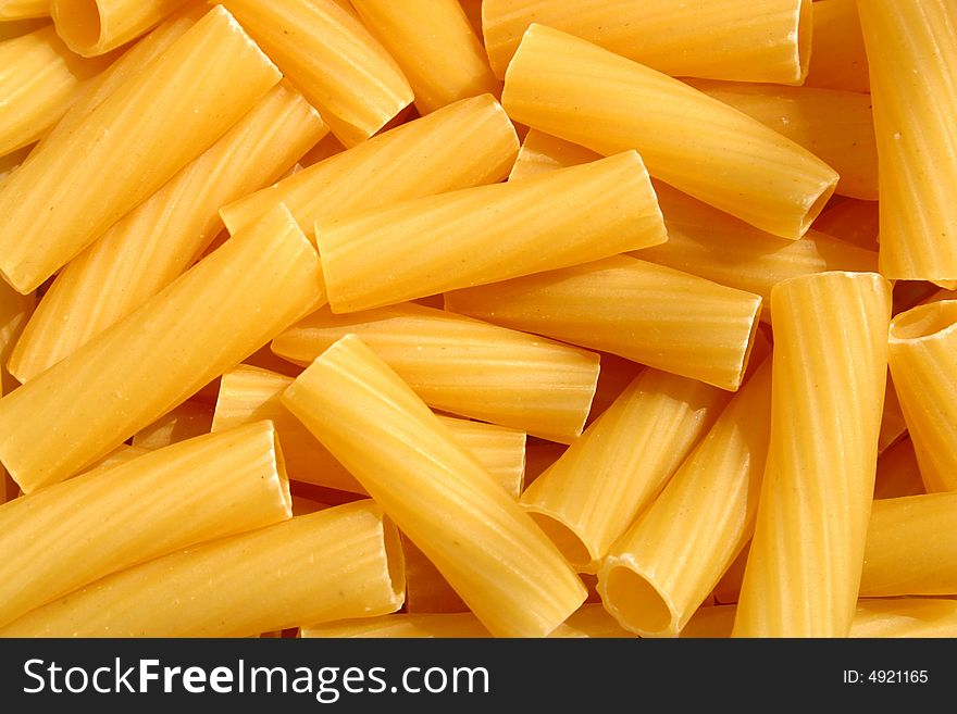 Close up abstract photo of pasta tubes