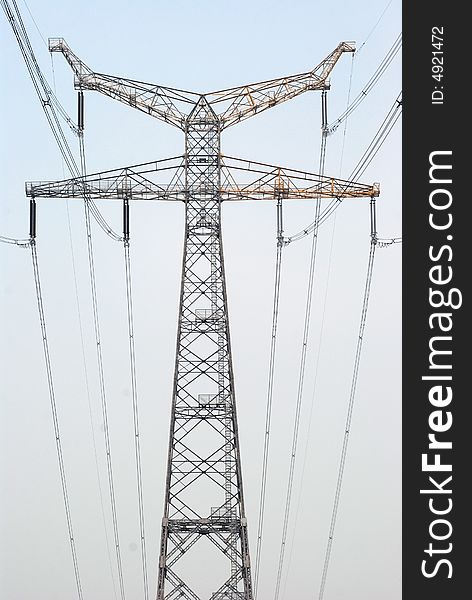 A great steel pylon against the blue sky. A great steel pylon against the blue sky.