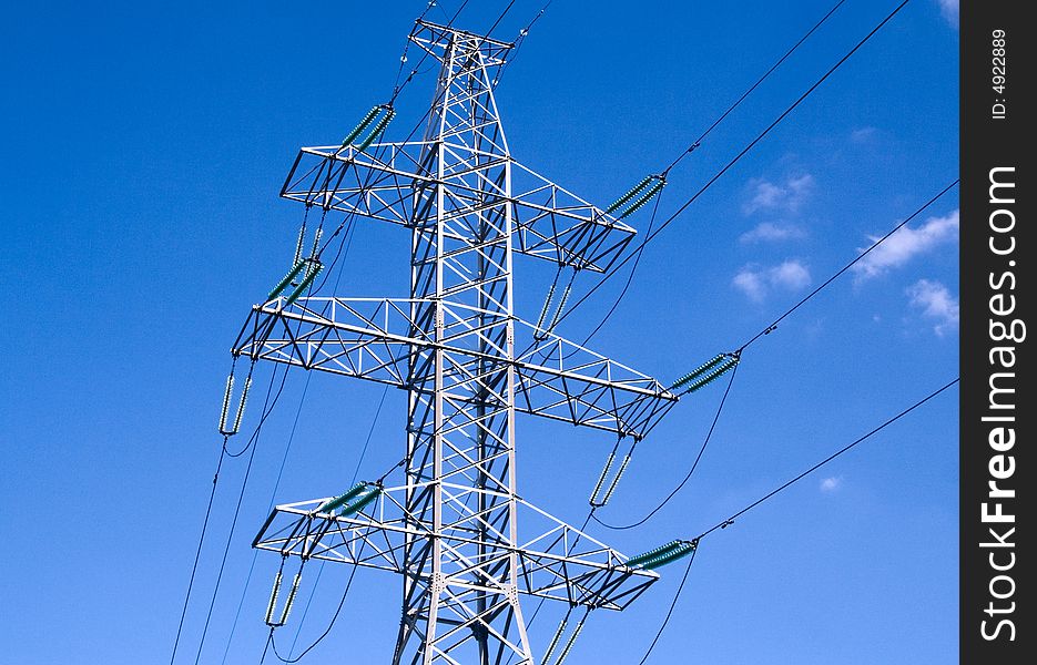 Power transmission tower carrying electricity from different parts of country