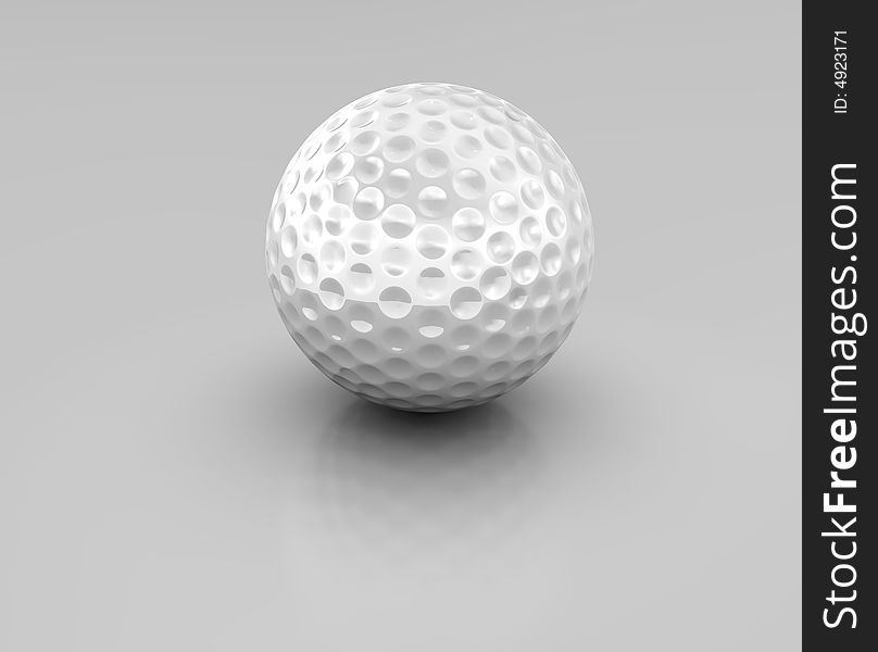 Golf ball silver isolated on white background