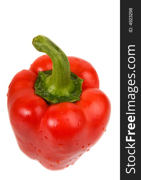 Looking down on a fresh bell pepper. Looking down on a fresh bell pepper