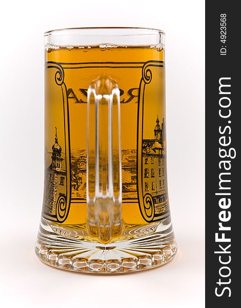 Beer glass mug full. Isolated.