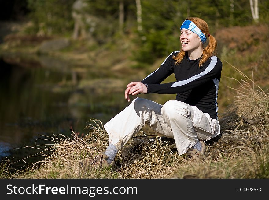 Active Woman At The Lake