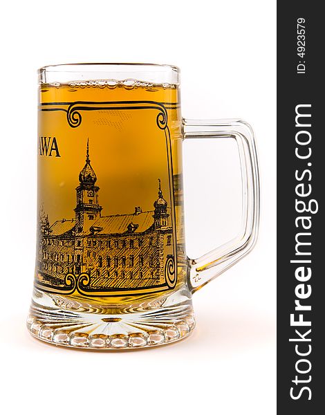 Beer glass mug full.