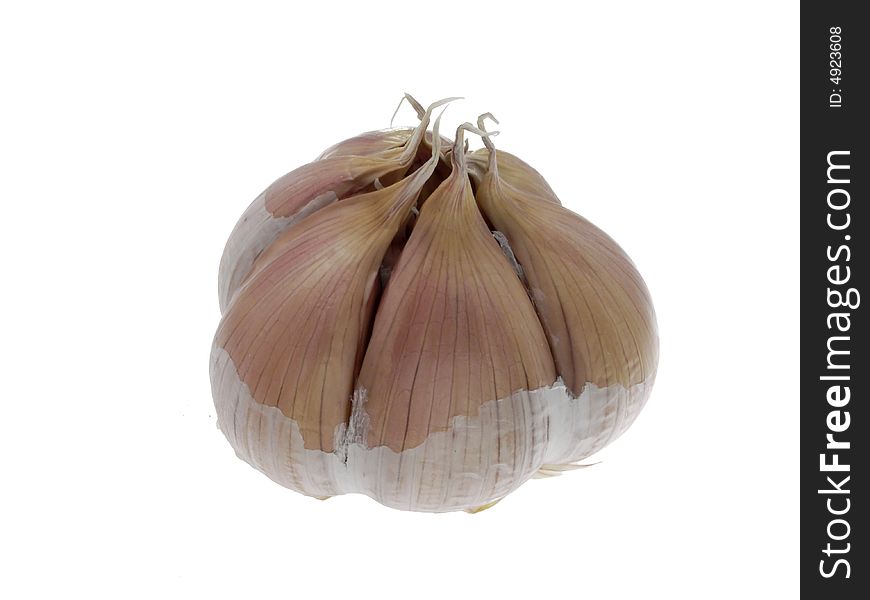 Garlic bulb with outer husk removed