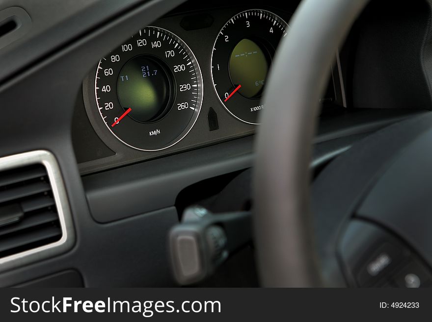 Control panel of the modern new car