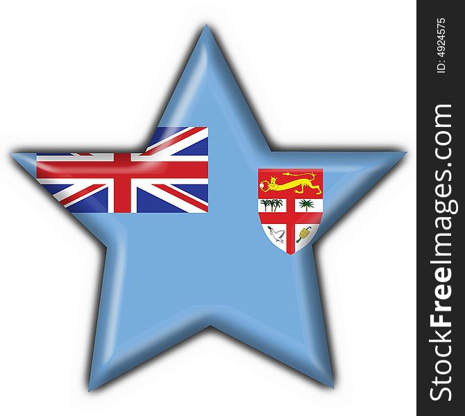 Fiji Button Flag Star Shape