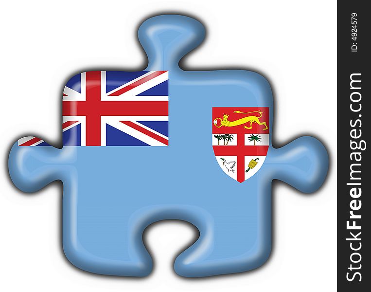 Fiji Button Flag Puzzle Shape