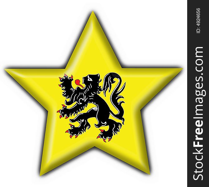 Flanders Button Flag Star Shape