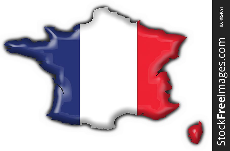 French Button Flag Map
