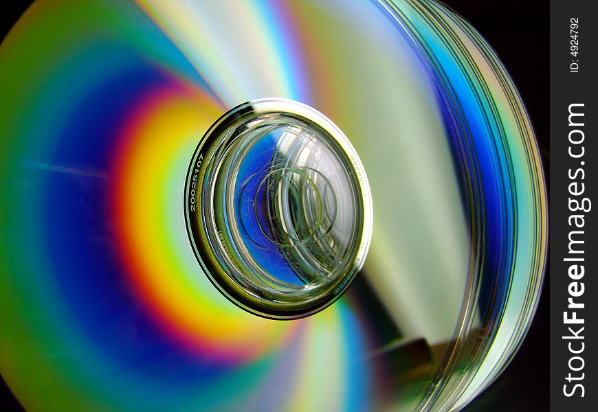 Bright and colorful aligned CD’s