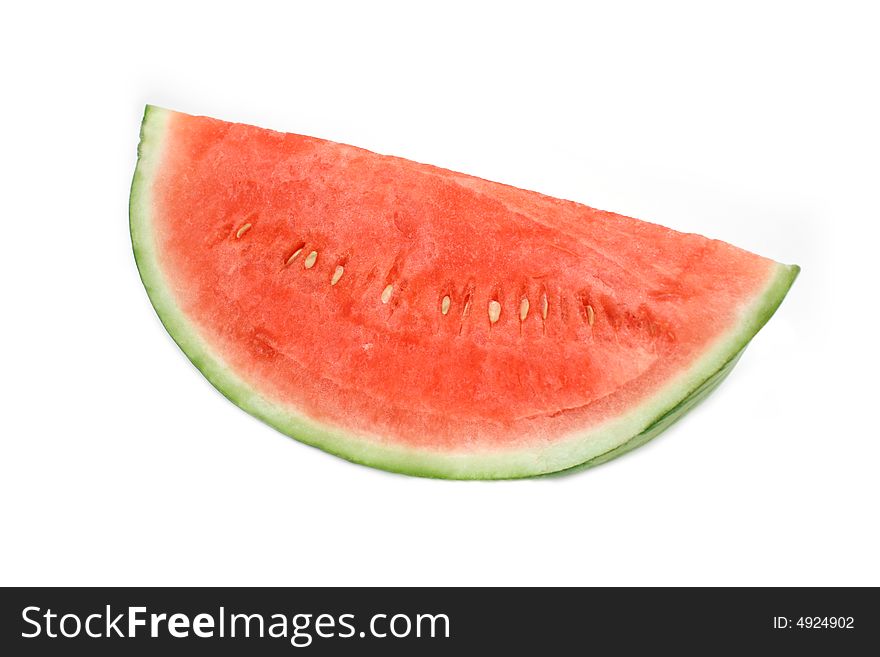 Juicy watermelon slice isolated on white