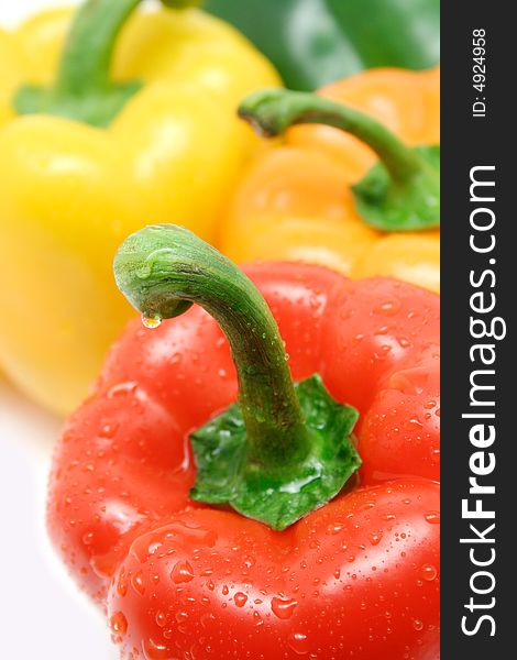 Fresh Bell peppers isolated on white