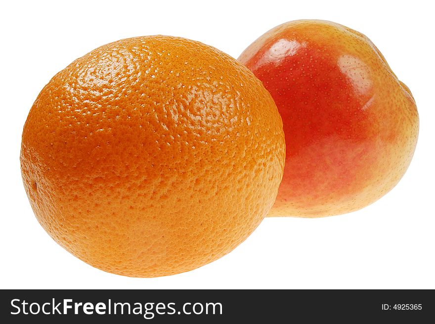 Colorful pear and  orange