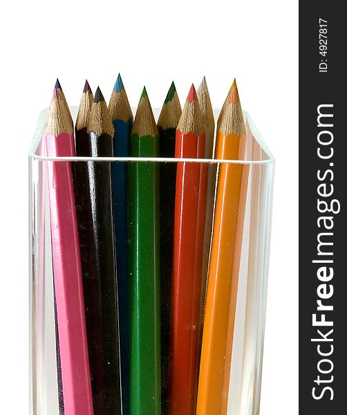 A lot of colored pencils. A lot of colored pencils