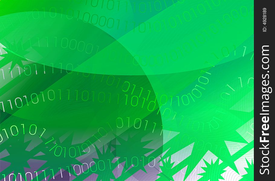 Abstract green background with numbers