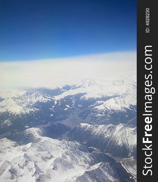 Vision from the mountains of the Alps in Austria