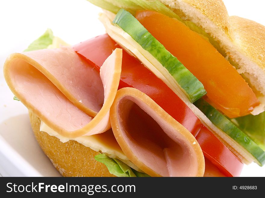 Healthy sandwich with fresh salad