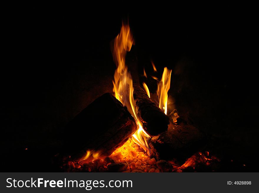 Photo of a open flame in a fire. Photo of a open flame in a fire