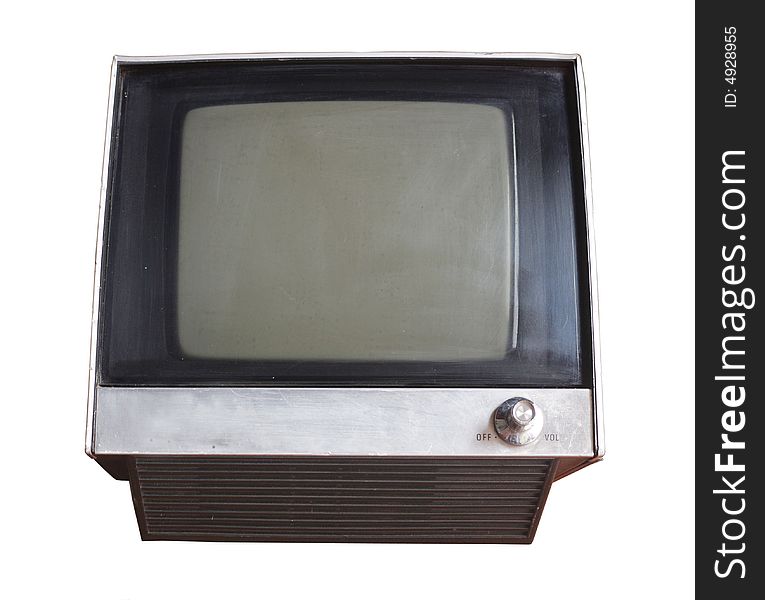 An old television with static on screen. An old television with static on screen