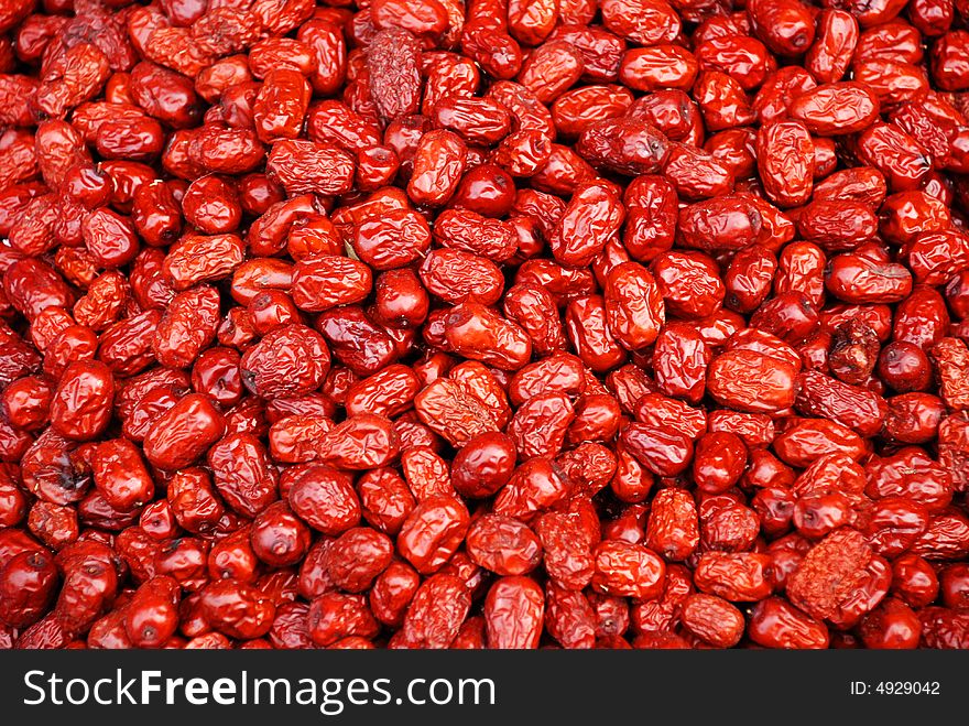 The dark red dried Chinese dates,crimpled skinned. The dark red dried Chinese dates,crimpled skinned.