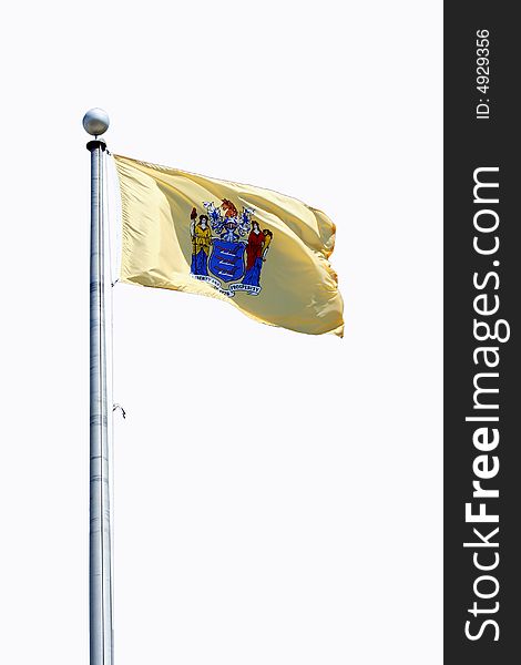A Isolated New Jersey state flag on white