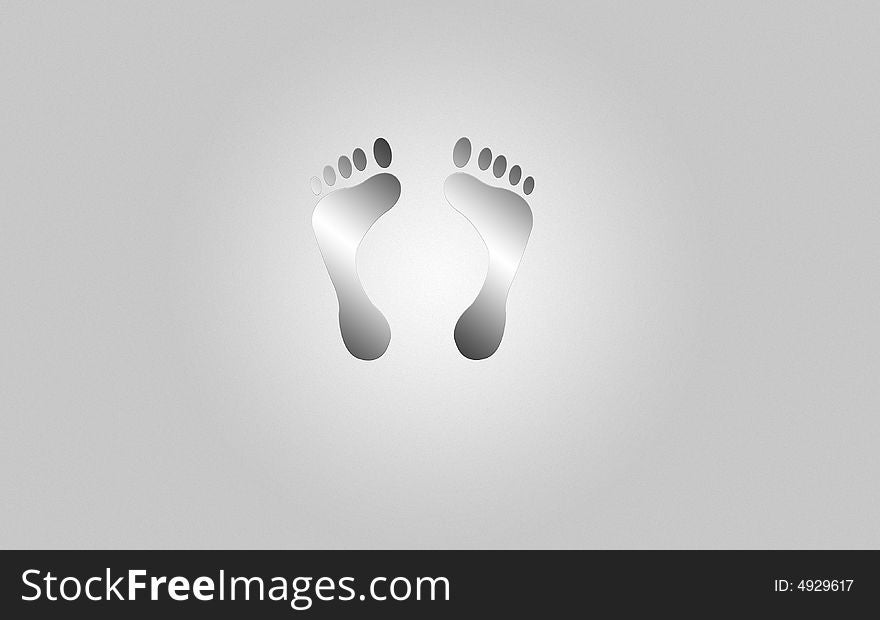 Little footprint on gray background