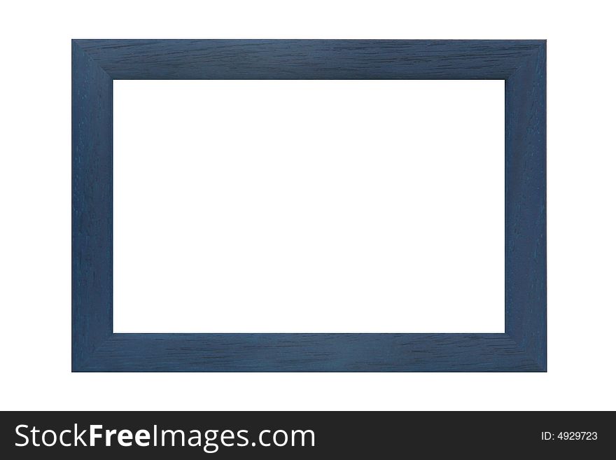 Colored wooden frame on white background