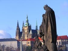 Prague S St. Vitus Cathedral And Charles Bridge Royalty Free Stock Photo Prague S St. Vitus Cathedral And Charles Bridge Royalty Free Stock Photo