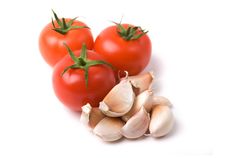 Tomatoes And Garlic Royalty Free Stock Photography Tomatoes And Garlic Royalty Free Stock Photography