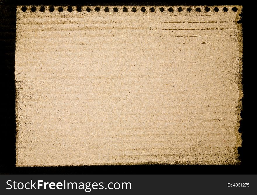 Notepad Print on Cardboard. Ready for your message.