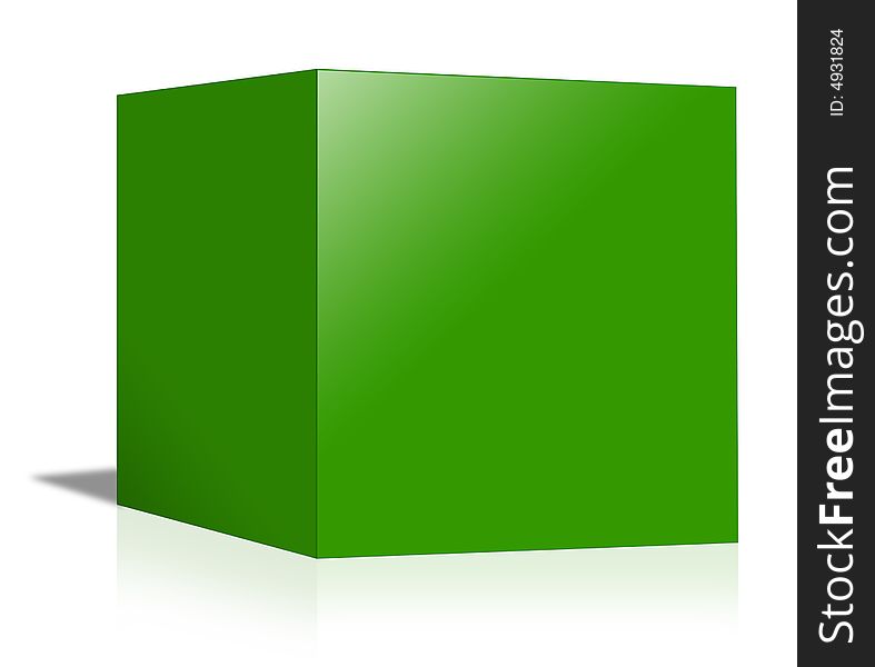 Illustration of a green product box with copy space. Illustration of a green product box with copy space