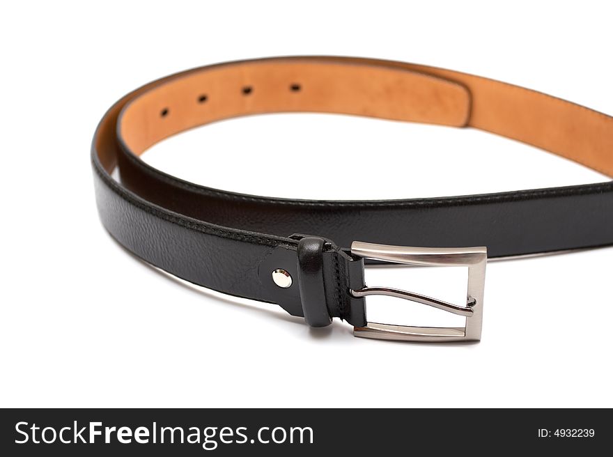 Man's belt on a white background