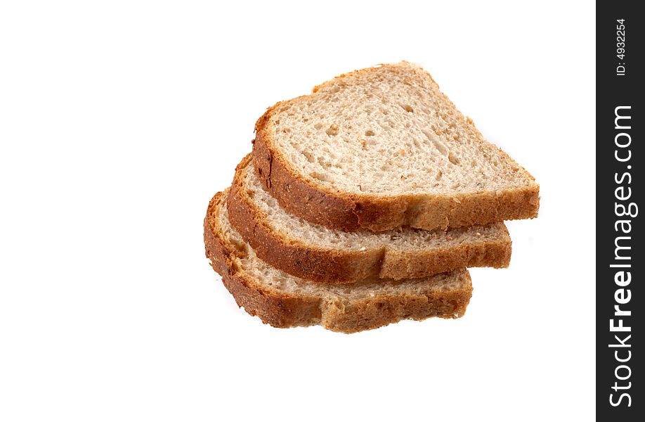 The bread on white background