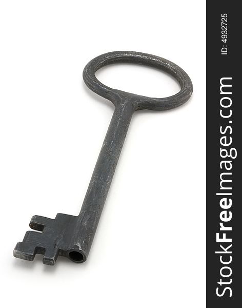 Key, isolated on white with shadow.