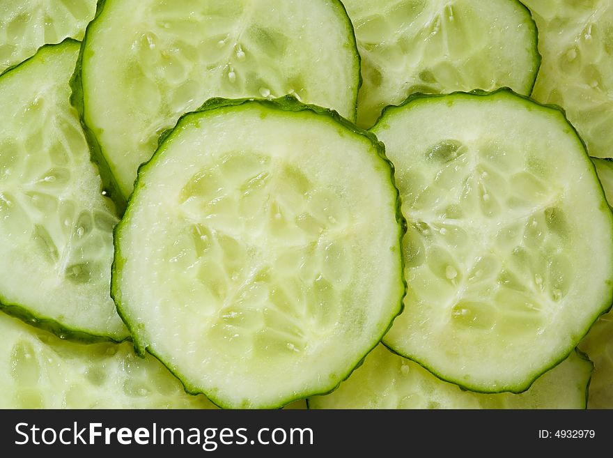 Circles of a fresh cucumber