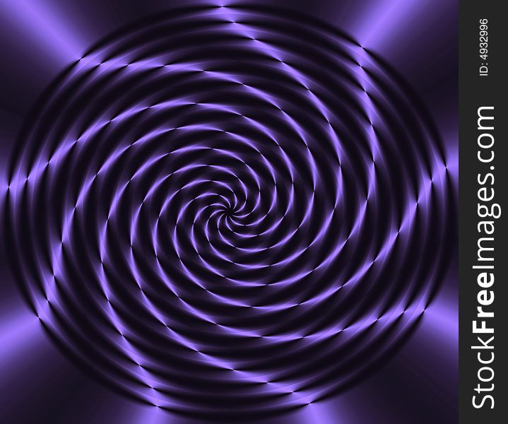 Abstract black and violet circular wheel of light with violet curved flowing lines radiating out from the center. Abstract black and violet circular wheel of light with violet curved flowing lines radiating out from the center.