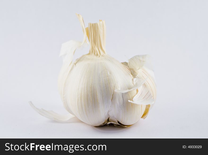 A garlic on a white background