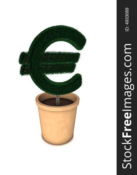 A Euro-Plant. 3d rendering with HDRI lightning. A Euro-Plant. 3d rendering with HDRI lightning.