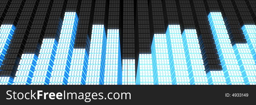 Equalizer, 3d rendering with HDRI lightning